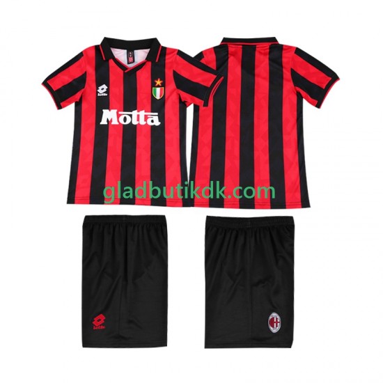 Hjemmebane Trøje AC Milan Retro 1993 1994 K/Æ Børn(+Shorts)