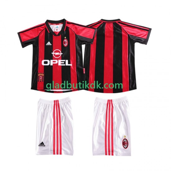 Hjemmebane Trøje AC Milan Retro 1998 1999 K/Æ Børn(+Shorts)