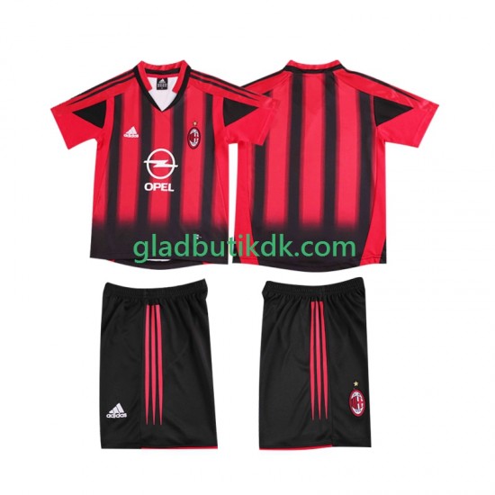 Hjemmebane Trøje AC Milan Retro 2004 2005 K/Æ Børn(+Shorts)