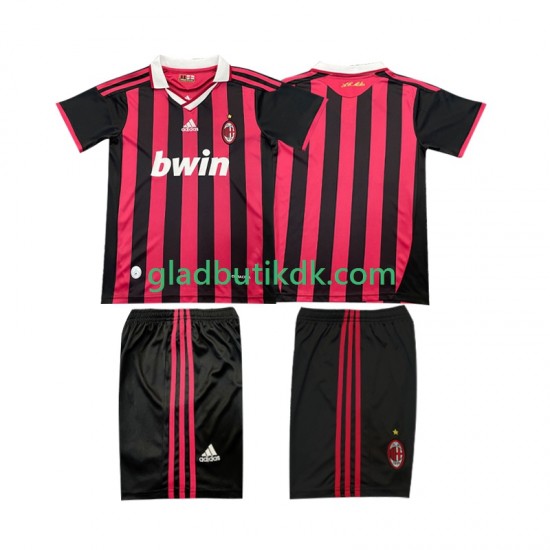 Hjemmebane Trøje AC Milan Retro 2009 2010 K/Æ Børn(+Shorts)