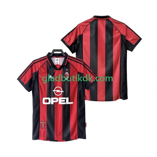 Hjemmebane Trøje AC Milan Retro 1998 1999 K/Æ Mænd