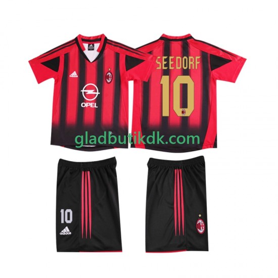 Hjemmebane Trøje AC Milan SEEDORF 10 Retro 2004 2005 K/Æ Børn(+Shorts)