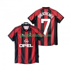 Hjemmebane Trøje AC Milan SHEVCHENKO 7 Retro 1998 1999 K/Æ Mænd
