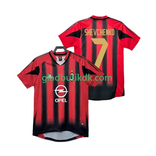 Hjemmebane Trøje AC Milan SHEVCHENKO 7 Retro 2004 2005 K/Æ Mænd