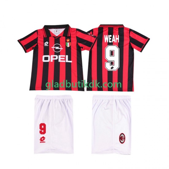 Hjemmebane Trøje AC Milan WEAH 9 Retro 1996 1997 K/Æ Børn(+Shorts)