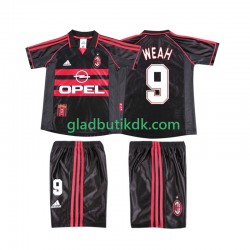 3. Valg Trøje AC Milan WEAH 9 Retro 1998 1999 K/Æ Børn(+Shorts)