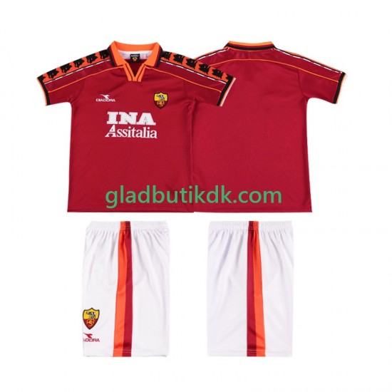 Hjemmebane Trøje AS Roma Retro 1998 1999 K/Æ Børn(+Shorts)