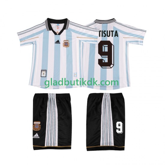 Hjemmebane Trøje Argentina BATISUTA 9 Retro 1998 K/Æ Børn(+Shorts)