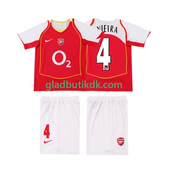 Hjemmebane Trøje Arsenal VIEIRA 4 Retro 2004 2005 K/Æ Børn(+Shorts)