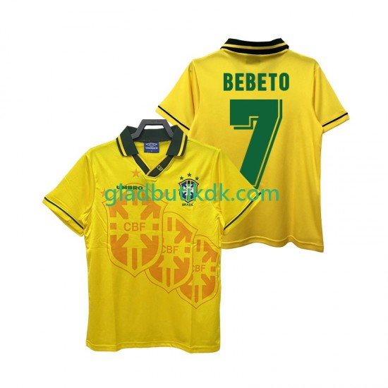 Hjemmebane Trøje Brasilien BEBETO 7 Retro 1994 K/Æ Mænd