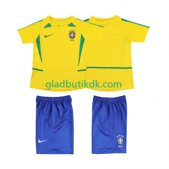 Hjemmebane Trøje Brasilien Retro 2002 K/Æ Børn(+Shorts)
