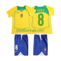 Hjemmebane Trøje Brasilien KAKA 8 Retro 2004 K/Æ Børn(+Shorts)
