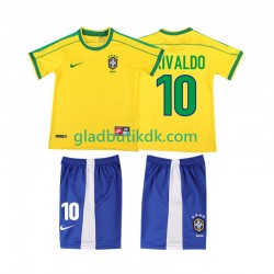 Hjemmebane Trøje Brasilien RIVALDO 10 Retro 1998 K/Æ Børn(+Shorts)
