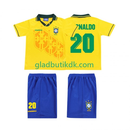 Hjemmebane Trøje Brasilien RONALDO 20 Retro 1994 K/Æ Børn(+Shorts)