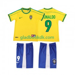 Hjemmebane Trøje Brasilien Ronaldo 9 Retro 1998 K/Æ Børn(+Shorts)