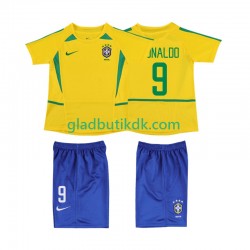 Hjemmebane Trøje Brasilien Ronaldo 9 Retro 2002 K/Æ Børn(+Shorts)