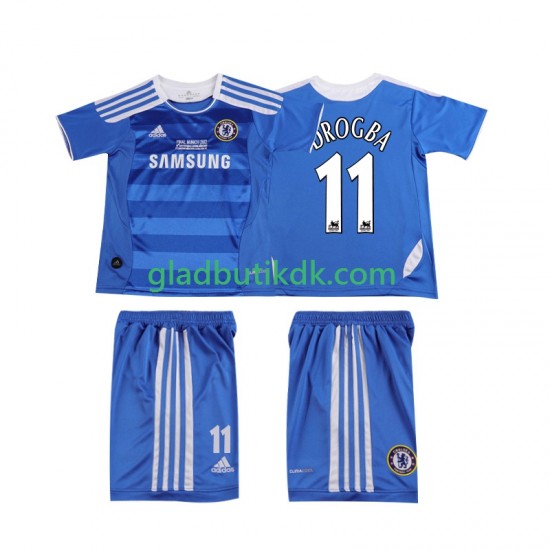 Hjemmebane Trøje Chelsea DROGBA 11 Retro 2011 2012 K/Æ Børn(+Shorts)