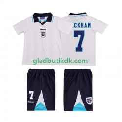 Hjemmebane Trøje England Beckham 7 Retro 1996 K/Æ Børn(+Shorts)