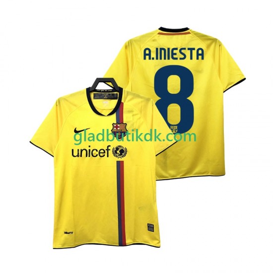 Udebane Trøje FC Barcelona A INIESTA 8 Retro 2008 2009 K/Æ Mænd
