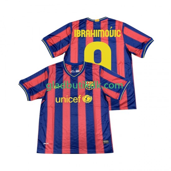 Hjemmebane Trøje FC Barcelona Ibrahimovic 9 Retro 2009 2010 K/Æ Mænd