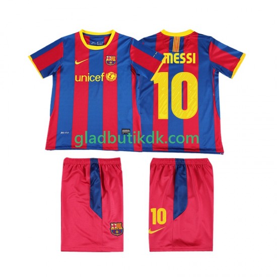 Hjemmebane Trøje FC Barcelona Lionel Messi 10 Retro 2010 2011 K/Æ Børn(+Shorts)