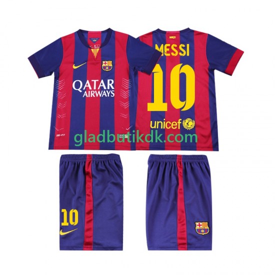 Hjemmebane Trøje FC Barcelona Lionel Messi 10 Retro 2014 2015 K/Æ Børn(+Shorts)