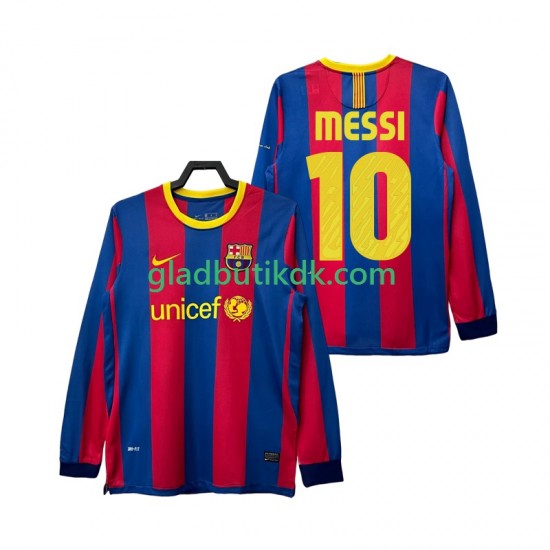 Hjemmebane Trøje FC Barcelona Lionel Messi 10 Retro 2010 2011 L/Æ Mænd