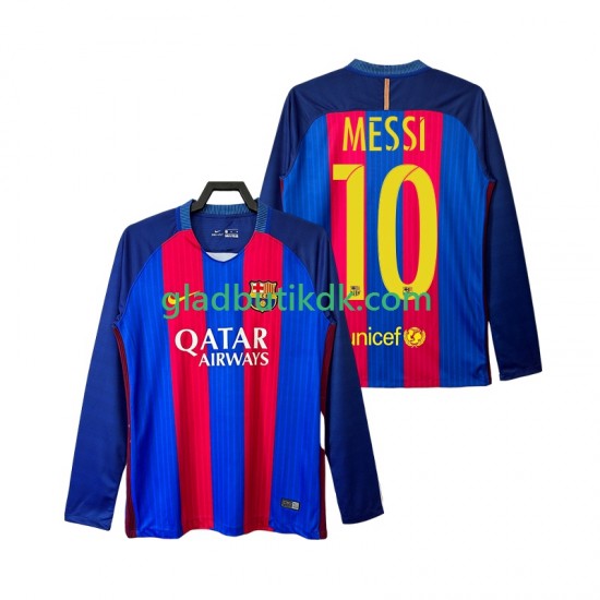 Hjemmebane Trøje FC Barcelona Lionel Messi 10 Retro 2016 2017 L/Æ Mænd