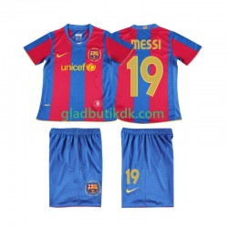 Hjemmebane Trøje FC Barcelona Lionel Messi 19 Retro 2007 2008 K/Æ Børn(+Shorts)