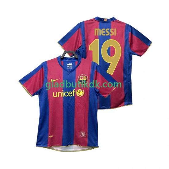 Hjemmebane Trøje FC Barcelona Lionel Messi 19 Retro 2007 2008 K/Æ Mænd