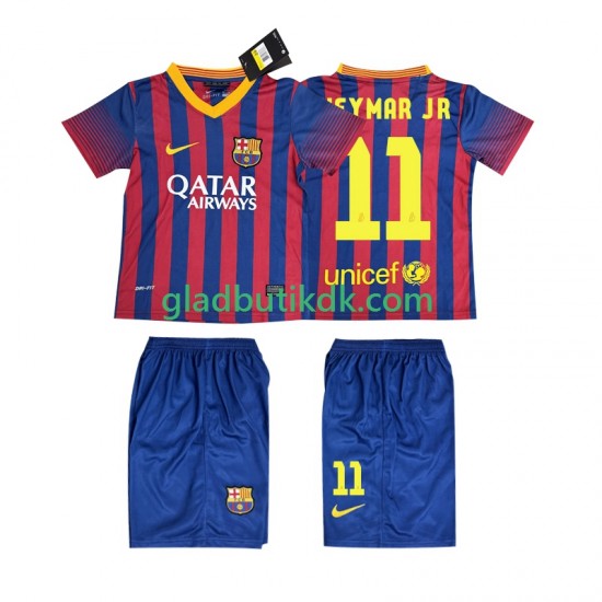 Hjemmebane Trøje FC Barcelona Neymar JR 11 Retro 2013 2014 K/Æ Børn(+Shorts)