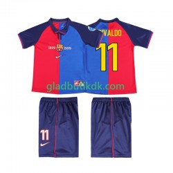 Hjemmebane Trøje FC Barcelona RIVALDO 11 Retro 1999 2000 K/Æ Børn(+Shorts)