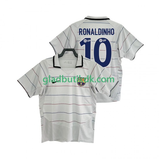 Udebane Trøje FC Barcelona RONALDINHO 10 Retro 2003 2004 K/Æ Mænd