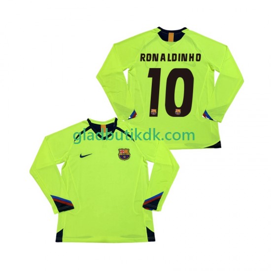 Udebane Trøje FC Barcelona RONALDINHO 10 Retro 2005 2006 L/Æ Mænd
