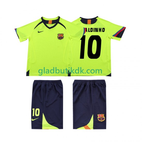 Udebane Trøje FC Barcelona RONALDINHO 10 Retro 2005 2006 K/Æ Børn(+Shorts)