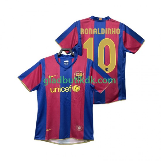 Hjemmebane Trøje FC Barcelona RONALDINHO 10 Retro 2007 2008 K/Æ Mænd