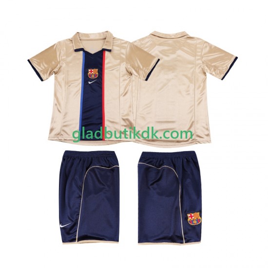 Udebane Trøje FC Barcelona Retro 2001 2002 K/Æ Børn(+Shorts)