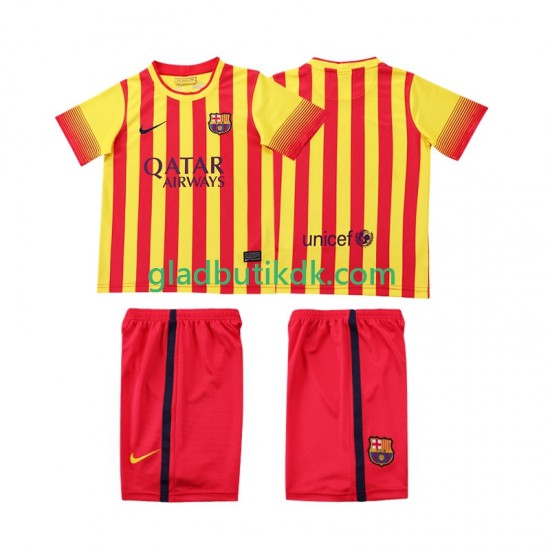 Udebane Trøje FC Barcelona Retro 2013 2014 K/Æ Børn(+Shorts)