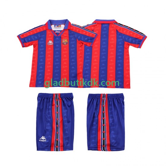 Hjemmebane Trøje FC Barcelona Retro 1996 1997 K/Æ Børn(+Shorts)