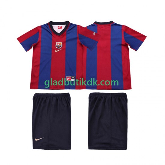 Hjemmebane Trøje FC Barcelona Retro 1998 1999 K/Æ Børn(+Shorts)