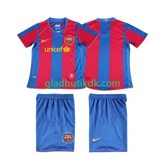 Hjemmebane Trøje FC Barcelona Retro 2007 2008 K/Æ Børn(+Shorts)