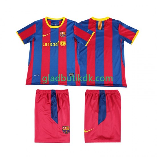 Hjemmebane Trøje FC Barcelona Retro 2010 2011 K/Æ Børn(+Shorts)