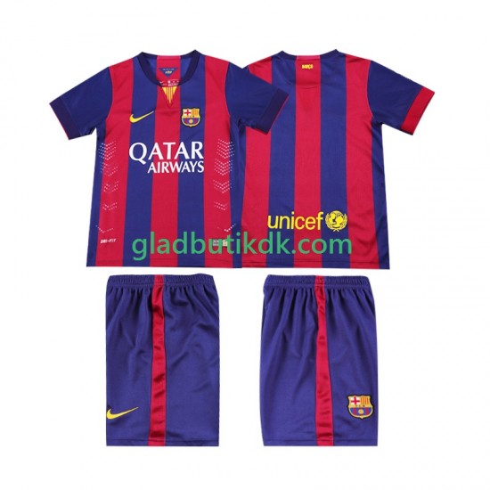 Hjemmebane Trøje FC Barcelona Retro 2014 2015 K/Æ Børn(+Shorts)