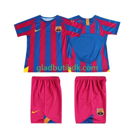 Hjemmebane Trøje FC Barcelona Retro Champions League 2005 2006 K/Æ Børn(+Shorts)