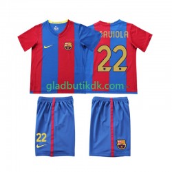 Hjemmebane Trøje FC Barcelona SAUIOLA 22 Retro 2006 2007 K/Æ Børn(+Shorts)
