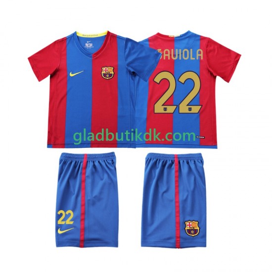 Hjemmebane Trøje FC Barcelona SAUIOLA 22 Retro 2006 2007 K/Æ Børn(+Shorts)
