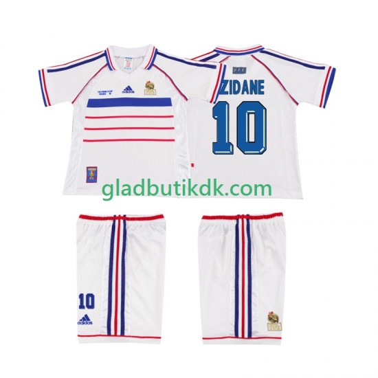 Udebane Trøje Frankrig ZIDANE 10 Retro 1998 K/Æ Børn(+Shorts)