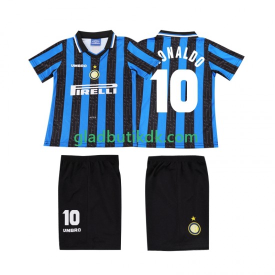 Hjemmebane Trøje Inter Milan Ronaldo 10 Retro 1997 1998 K/Æ Børn(+Shorts)