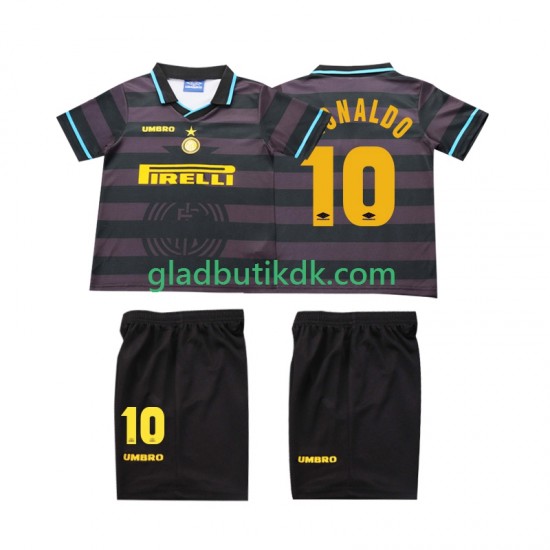 3. Valg Trøje Inter Milan Ronaldo 10 Retro 1997 1998 K/Æ Børn(+Shorts)