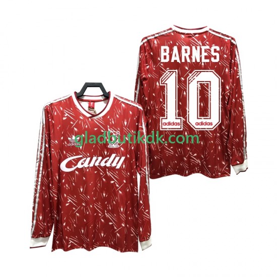 Hjemmebane Trøje Liverpool BARNES 10 Retro 1989 1991 L/Æ Mænd